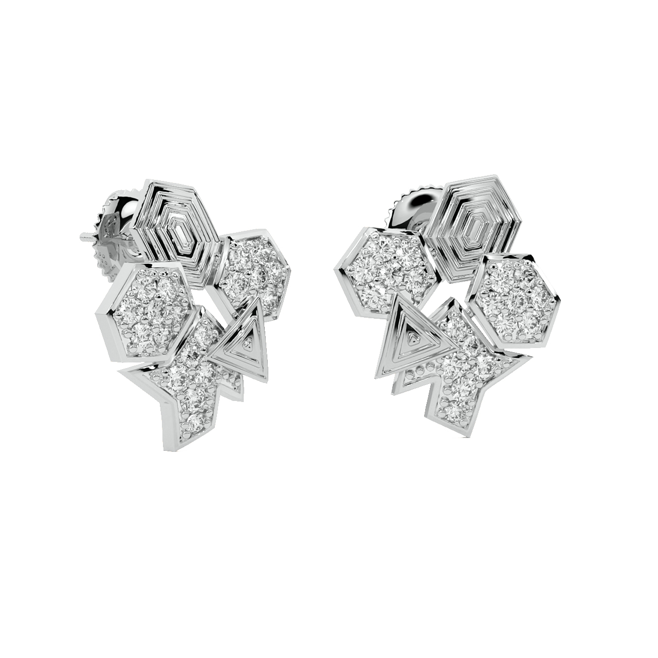 Gladys Round Diamond Stud Earrings